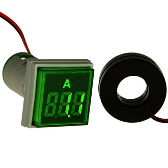 DMS-223 - Цифровой LED амперметр AC 0-100А, AD16-22AMS, зеленый, установка на панель в отв d=22мм