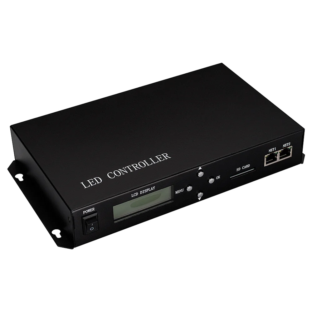 Контроллер HX-803TC-2 (170000pix, 220V, SD-card, TCP/IP) 023048 - Master-контроллер для синхронизации до 255 контроллеров HX-801RA, HX-801RC, HX-802RA, 2 выходных Ethernet-порта до 177 000 пикселей, без прямого выхода на ленты и модули. Онлайн управление 