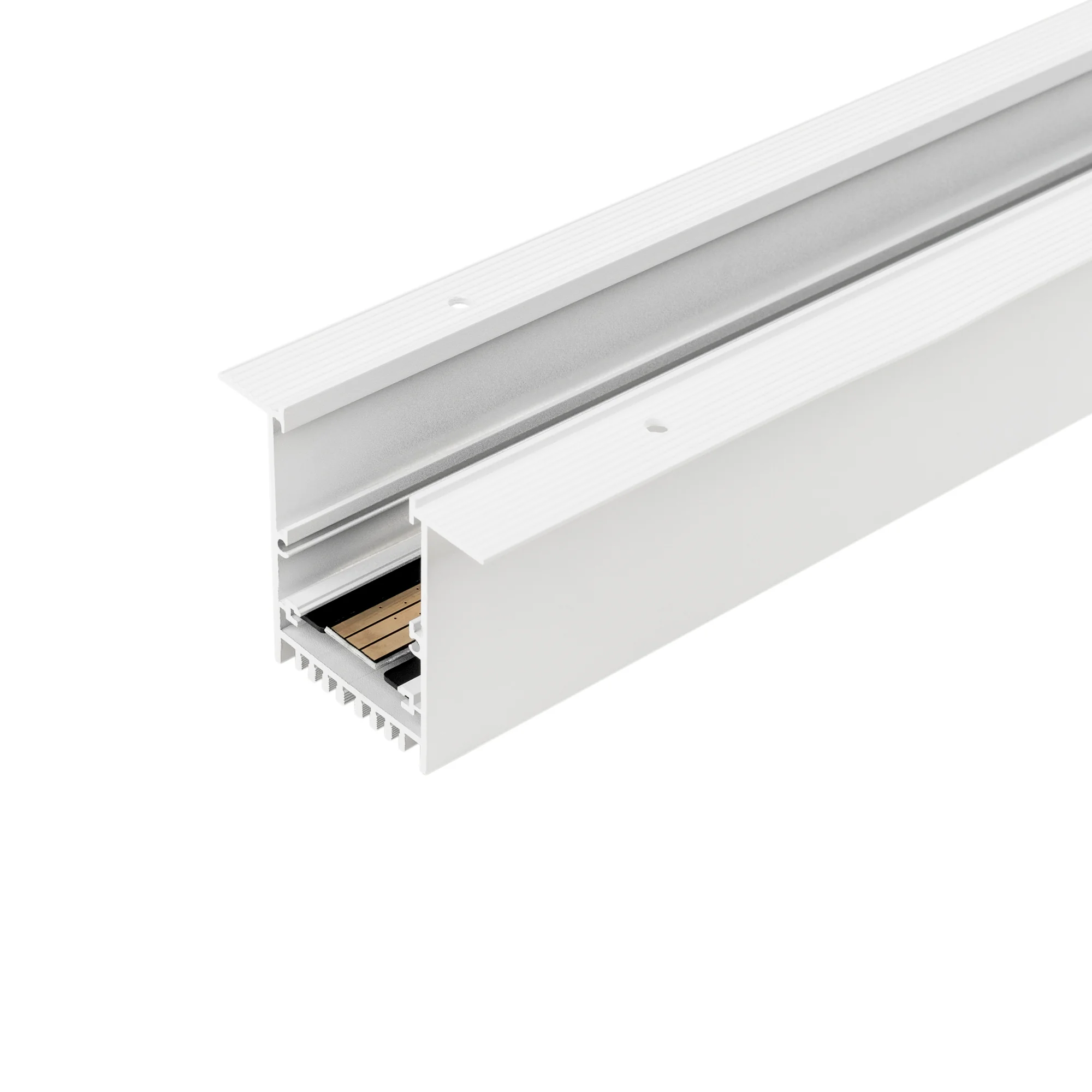 Трек встраиваемый MAG-TRACK-4560-F-540 (WH) 026895(1) - Встраиваемый магнитный трек с фланцем, длина 540мм. DC24V. Материал алюминий, цвет белый. Две заглушки в комплекте. Размер ДxШxВ: 500x45x60мм. Размер (с учетом заглушек и фланцев) ДxШxВ: 540x75x60мм.