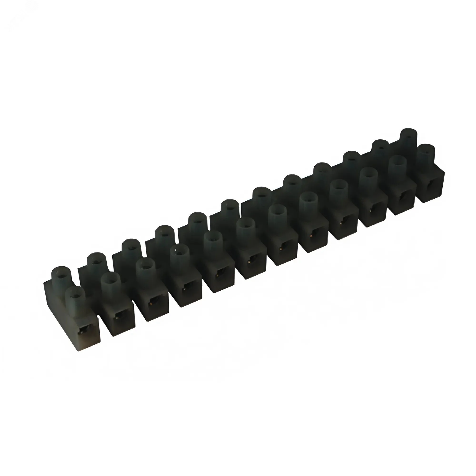 КЛЕММНИК Полипропилен черный, 12р, 85°С, 450V, 24A, 4 мм.кв 43212PL/R
