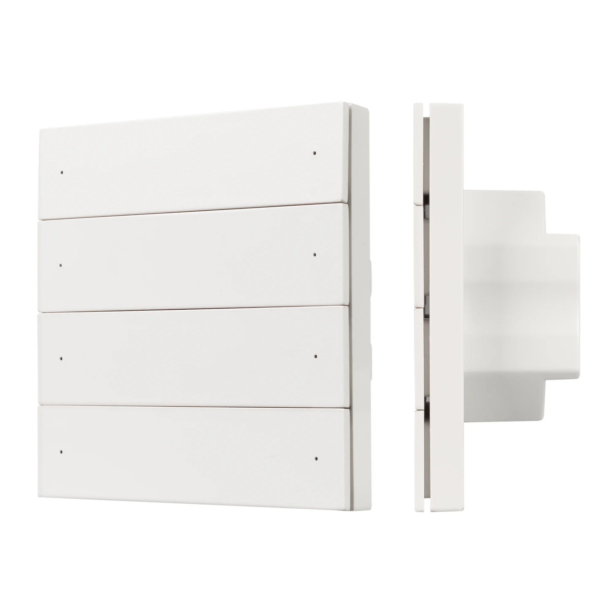 INTELLIGENT ARLIGHT Кнопочная панель SMART-DMX512-801-22-8G-8SC-DIM-IN White (230V, 2.4G) 037334 - Настенная встраиваемая кнопочная панель 2.4 ГГц, цвет белый. Материал - пластик. Для управления одноцветными источниками света (ШИМ) с помощью кнопок, 8 зон
