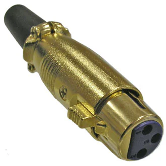JD-392 - Разъем микрофонный XLR, гнездо на кабель 3-х полюсное, золото