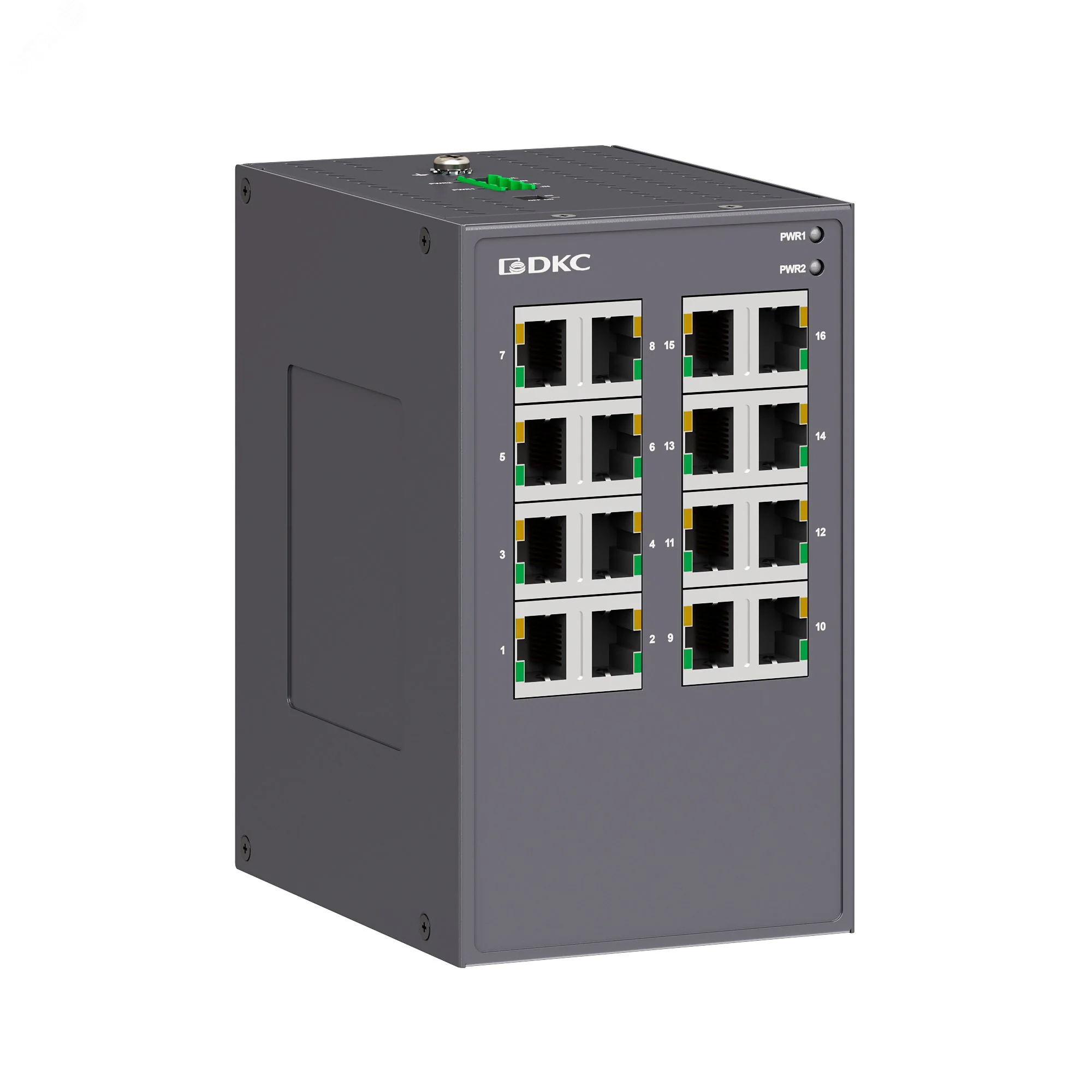 Промышленный неуправляемый коммутатор, 1610/100Base-T(X) портов RJ45, 12-48В DC/18-30В AC, с резервированием N1000-16T-P2