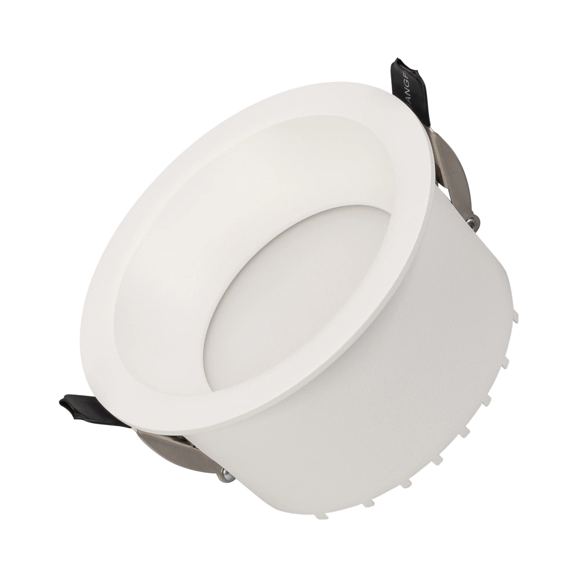 Светильник MS-DROP-BUILT-R105-14W Warm3000 (WH, 85 deg, 230V) 041462 - Встраиваемый светильник даунлайт. Мощность 14 Вт, св. поток 1170 лм, 83 лм/Вт, тёплый 3000 K, CRI>90, угол 85°, напряжение питания 230 В. Белый круглый корпус из алюминия, степень защи