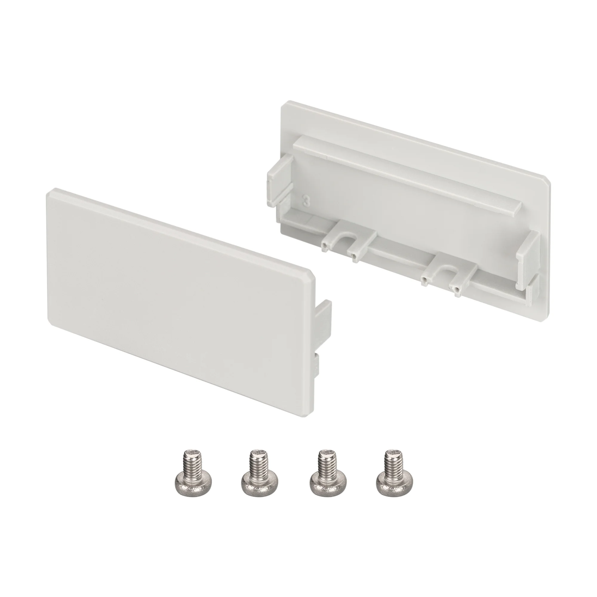 Заглушка для PLS-LOCK-W50-SMT 033773 - Комплект заглушек для профиля PLS-LOCK-W50-SMT. Цвет - серебристый.  В комплекте 2 заглушки и 4 шурупа, цена за комплект.