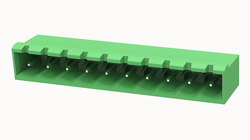 PCB вилка 2EDGRC-5.0-10P-14 - Вилочный разъем, PCB, на плату, пайка, шаг 5,08 мм, 12 полюса, угол монтажа 90 гад., 320V, 20А, цвет: зеленый, серия 2EDGRC