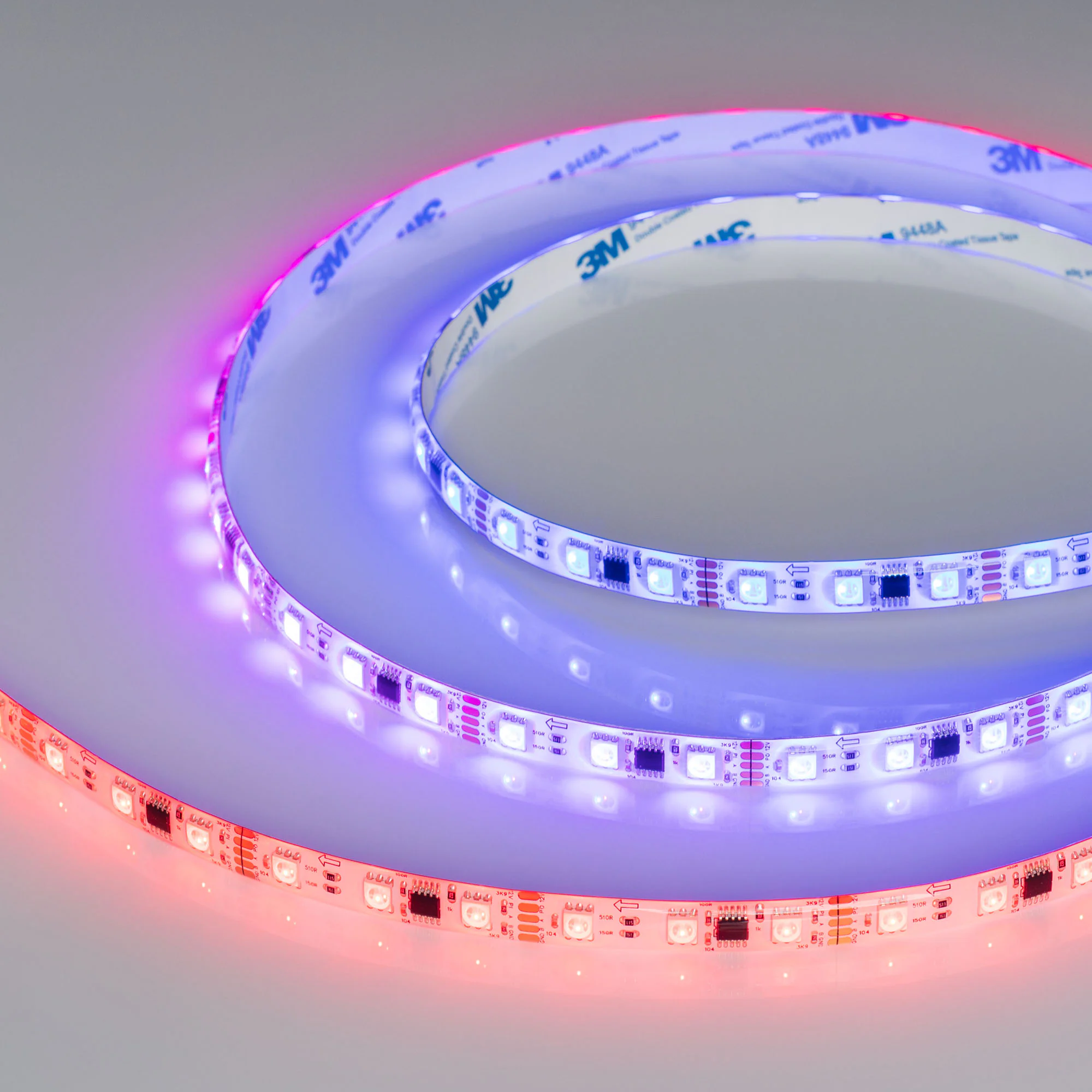 Лента герметичная DMX-SE-B60-10mm 12V RGB-PX3 (14 W/m, IP65, 5060, 5m) 039604 - Светодиодная лента DMX-SE-B60, герметичная IP65 (SE - силиконовое покрытие), с микросхемой GS8516. Светодиоды 5060, 60 шт/м (1 pixel = 3 LED), белая плата, скотч 3М. Цвет RGB,