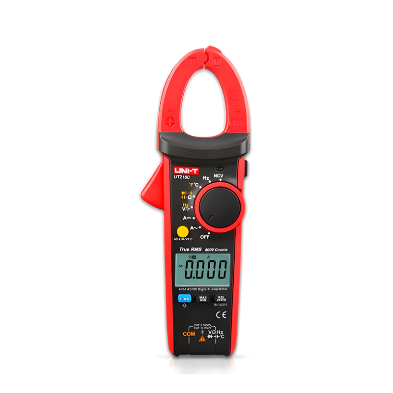 UT216C - Токоизмерительные клещи, True RMS, 750В, 600А, 60МОм, NCV, емкость, частота, температура, постоянный ток 600А
