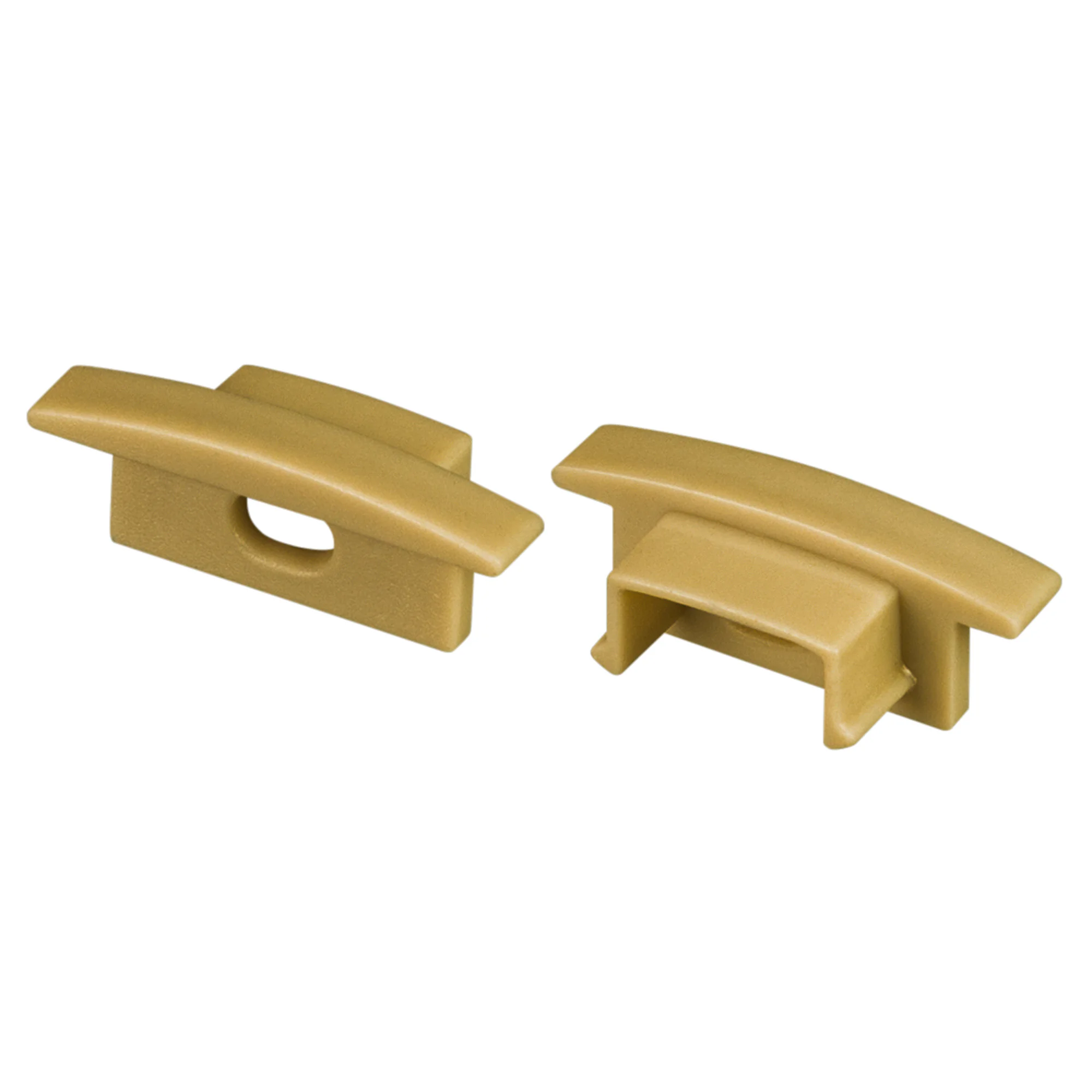 Заглушка LINE-2308-F GOLD с отверстием 039999 - Пара заглушек для профиля LINE-2308-F. Цвет - золотой. Материал - пластик. В комплекте 2 заглушки с отверстиями.