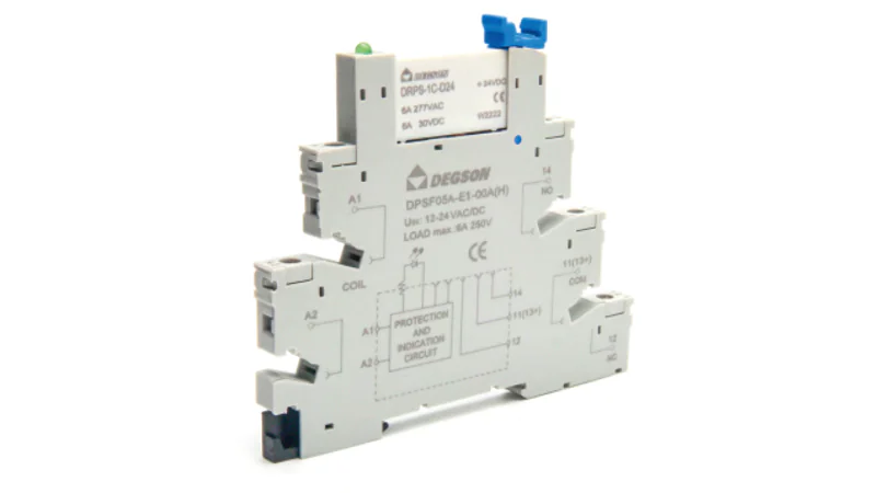 Реле с колодкой DRPSS-1C-L-D24 - Реле с колодкой, 1 группа переключающих контактов, 24VDC, 6A, в комплекте: реле DRPS-1C-D24-06Z(H), колодка DPSF05A-E1-00Z(H)