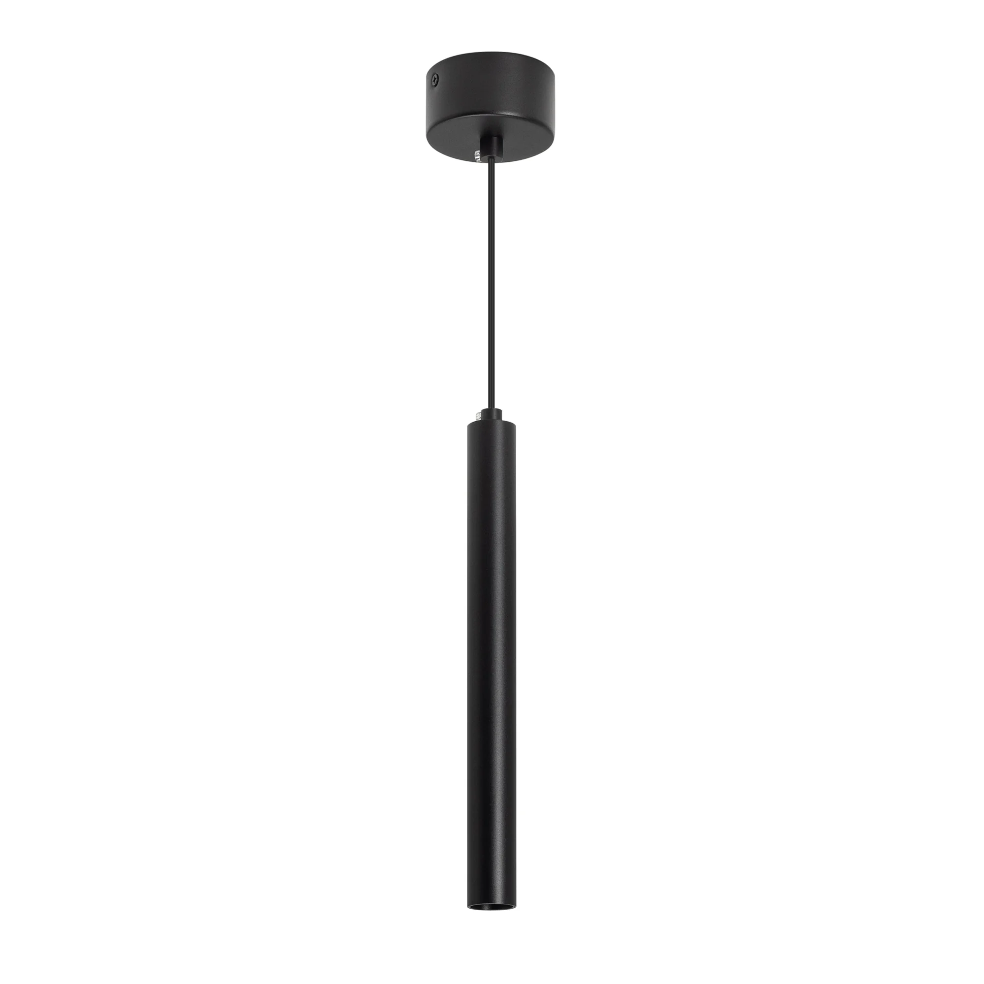 Светильник SP-PIPE-HANG-L300-R30-9W Day4000 (BK, 24 deg, 230V) 038607 - Подвесной светильник. Мощность 9 Вт, св. поток 561 лм, 64 лм/Вт, дневной 4000 K, CRI>90, угол 24°, напряжение питания 230 В. Черный круглый корпус из алюминия, рассеиватель PC, степен