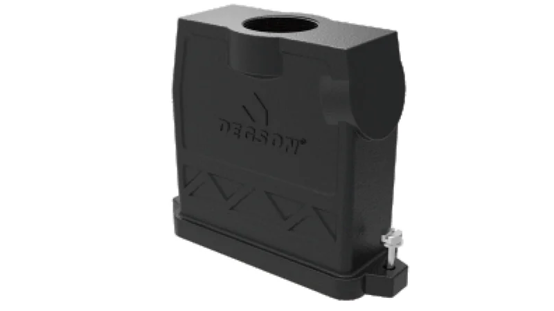 Крышка разъема DP24B-TEHH-2S-PG21 - Крышка разъема на кабель, типоразмер 24B, высокое исполнение, без уплотнителя, 1 отверстие с резьбой для кабельных вводов PG21, с верхним расположением, винтовая фиксация разъемного соединения, материал корпуса: алюмини