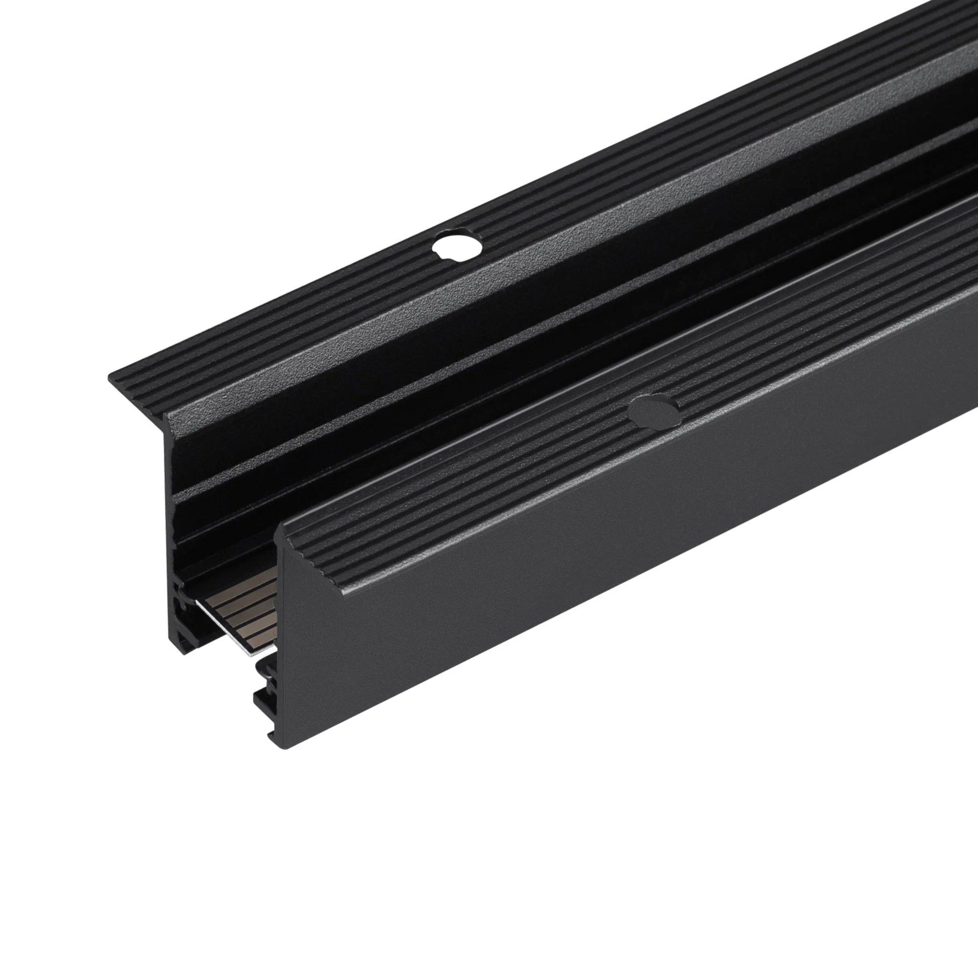 Трек встраиваемый MAG-TRACK-2538-F-3000 (BK, 5LN) 046299 - Встраиваемый магнитный трек с фланцем, длина 3000 мм. DC24V, позволяет диммировать светильники по протоколу DALI. Материал алюминий, цвет черный. Две заглушки в комплекте. Размер ДxШxВ: 3003x49x38
