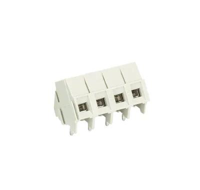 Клемма Wiecon 8134 / 4 Z OB - Клемма на печатную плату, подвод кабеля по углом 35 гр., без маркировки, с изолирующей пластиной, 4 полюса, шаг: 5,08 мм, винтовая фиксация провода, 300V, 10A, цвет: серый, серия 8134