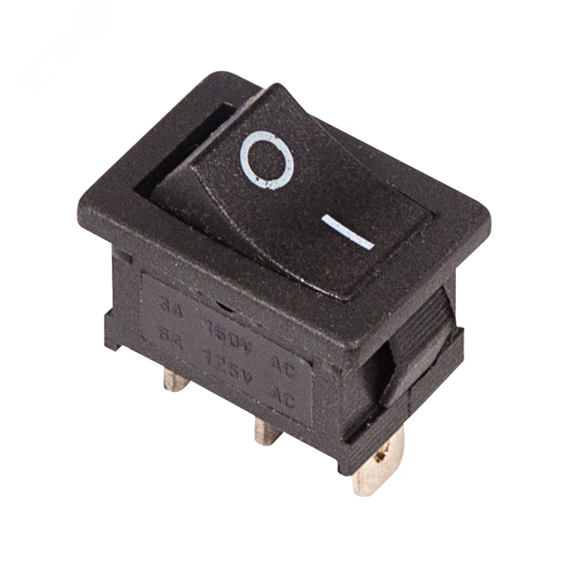 RWB-202 черный - Выключатель клавишный ON-ON (3c) 6А 250В