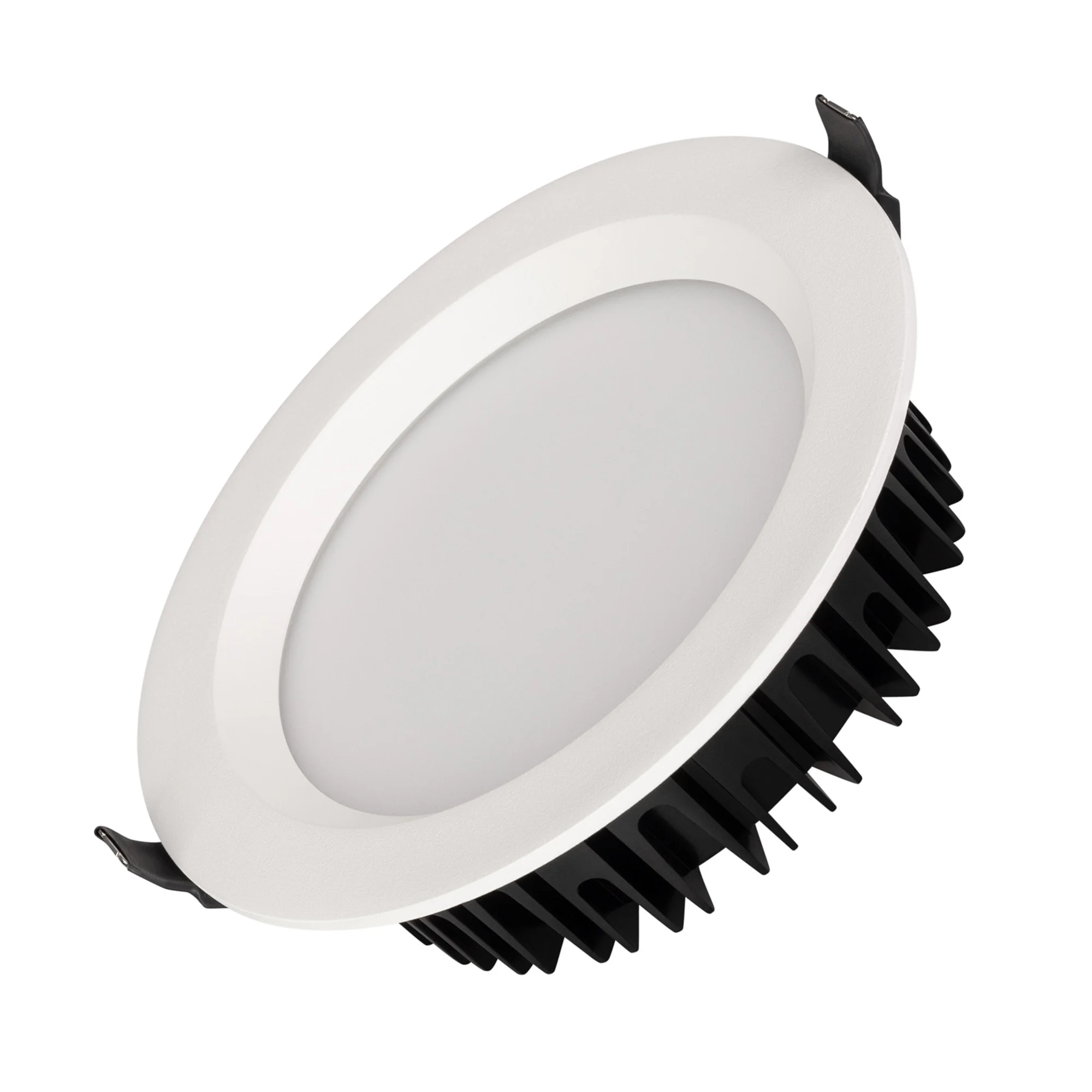 Светильник MS-MIST-BUILT-R187-21W Day4000 (WH, 110 deg, 230V) 039063 - Встраиваемый светильник даунлайт. Мощность 21 Вт, св. поток 1440 лм, 69 лм/Вт, дневной 4000 K, CRI>90, угол 110°, напряжение питания 230 В. Белый круглый корпус из алюминия, экран PMMA