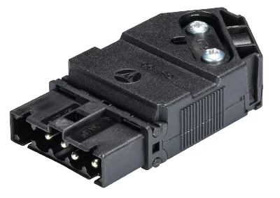 Разъем GST15I4S S1 ZW1V SW - Вилочный разъем на кабель диам. 6 - 11,5 мм, 4 полюса, винтовая фиксация, номинальное напряжение: 250/400V, номинальный ток: 16A, цвет: черный, серия gesis GST15i4