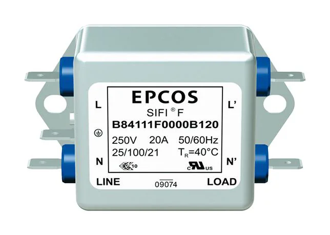 B84111F0000B120 - EMC-фильтр SIFI-F, 2X20A, 2 x 0.1 мкФ (Х2) + 2 х 4700 пФ (Y2), 2 х 0.43 мГн