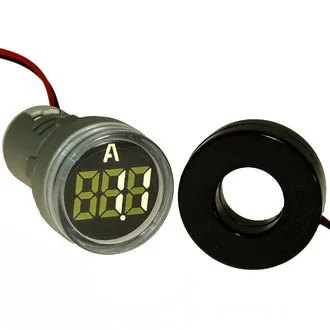 DMS-211 - Цифровой LED амперметр AC 0-100А, AD16-22AM, белый, установка на панель в отв d=22мм
