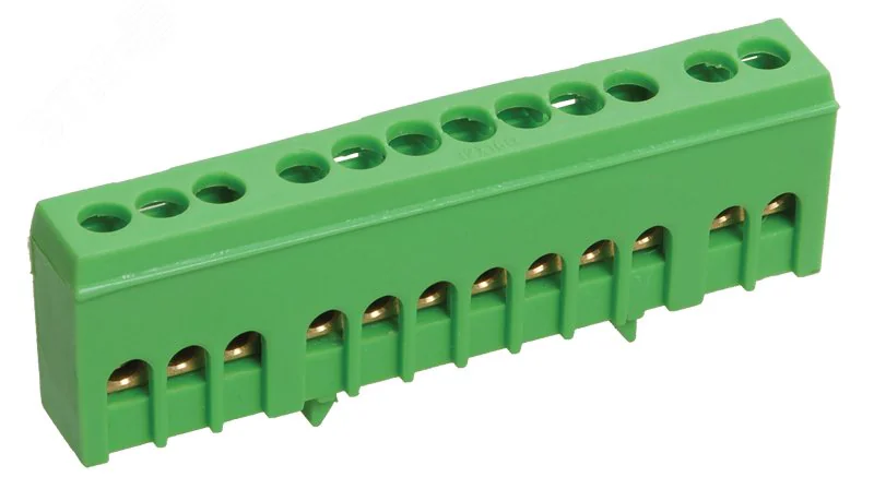 Шина PE "земля" в корп. изол. на DIN-рейку ШНИ-6х9-12-К-З YNN10-69-12KD-K06