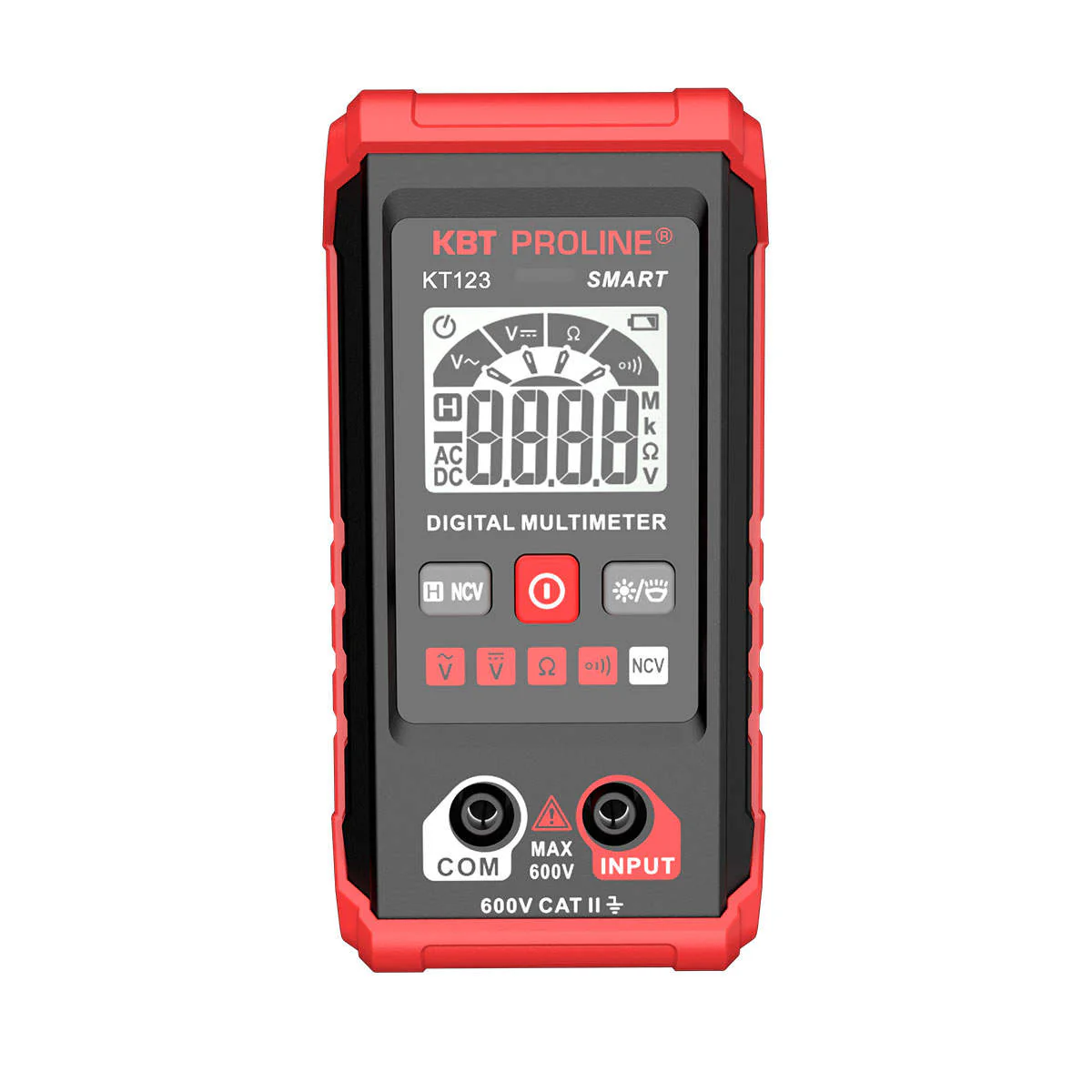 KT 123 серия PROLINE - Мультиметр компактный цифровой SMART с True RMS, ЖК-дисплей, ACV/DCV/R/NCV, автоматический выбор пределов измерений, фонарик