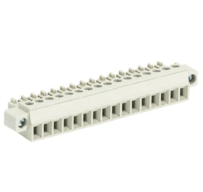 Розетка Wiecon 8813 B / 16 F - Розеточный разъем, угловой, на кабель, с монтажными фланцами, шаг 3,81 мм, 16 полюсов, номинальное сечение: 1,5 мм кв., винтовая фиксация провода, 250V, 8А, с маркировкой, цвет: серый, серия 8813 B