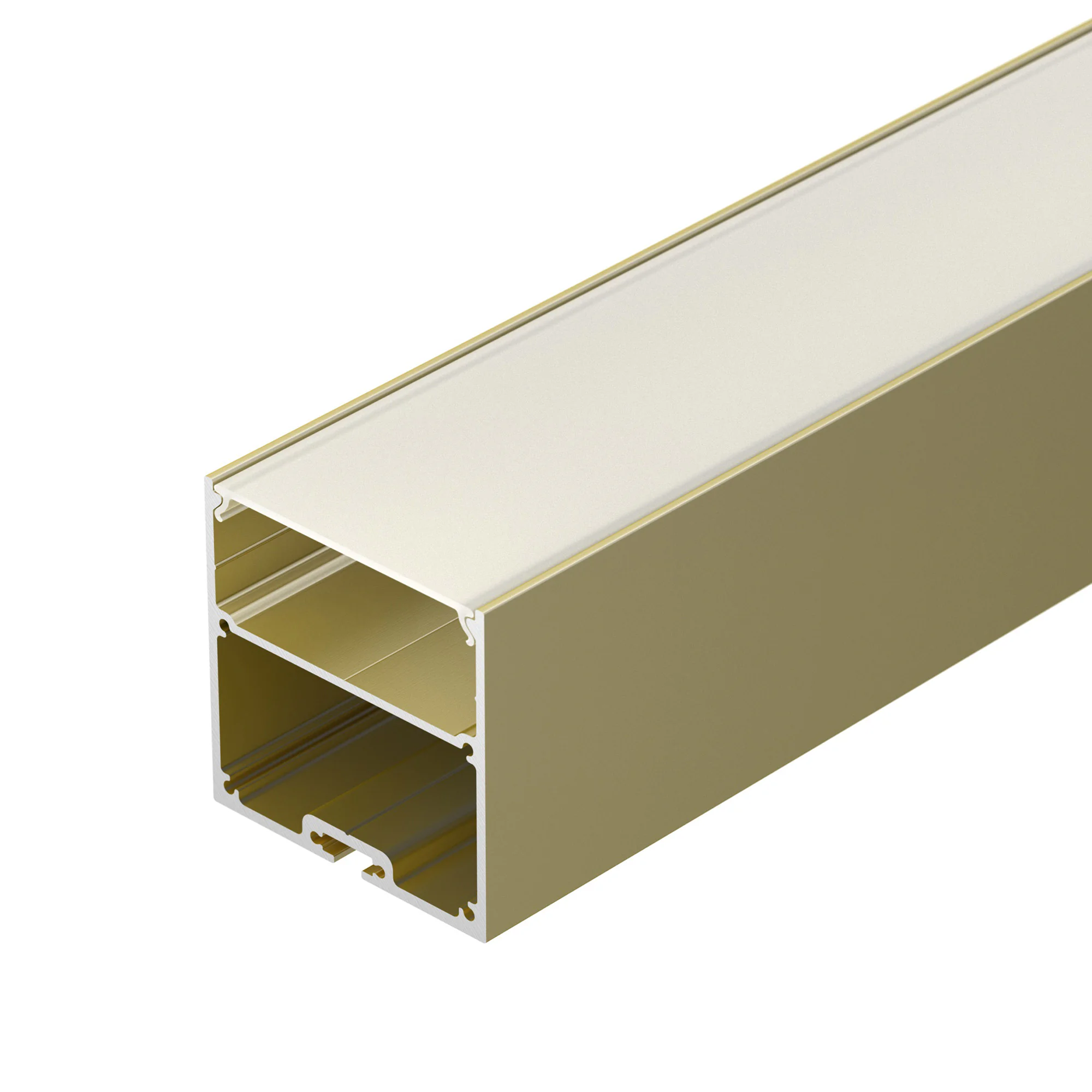 Профиль SL-LINE-5050-LW-2000 ANOD GOLD 039982 - Алюминиевый анодированный профиль для светодиодных лент и линеек. Цвет - золотой. Габаритные размеры (LхWхH): 2000x50x50 мм. Ширина площадки для ленты 39,5 мм. Отсек для БП 44х21 мм. Экраны, заглушки и други