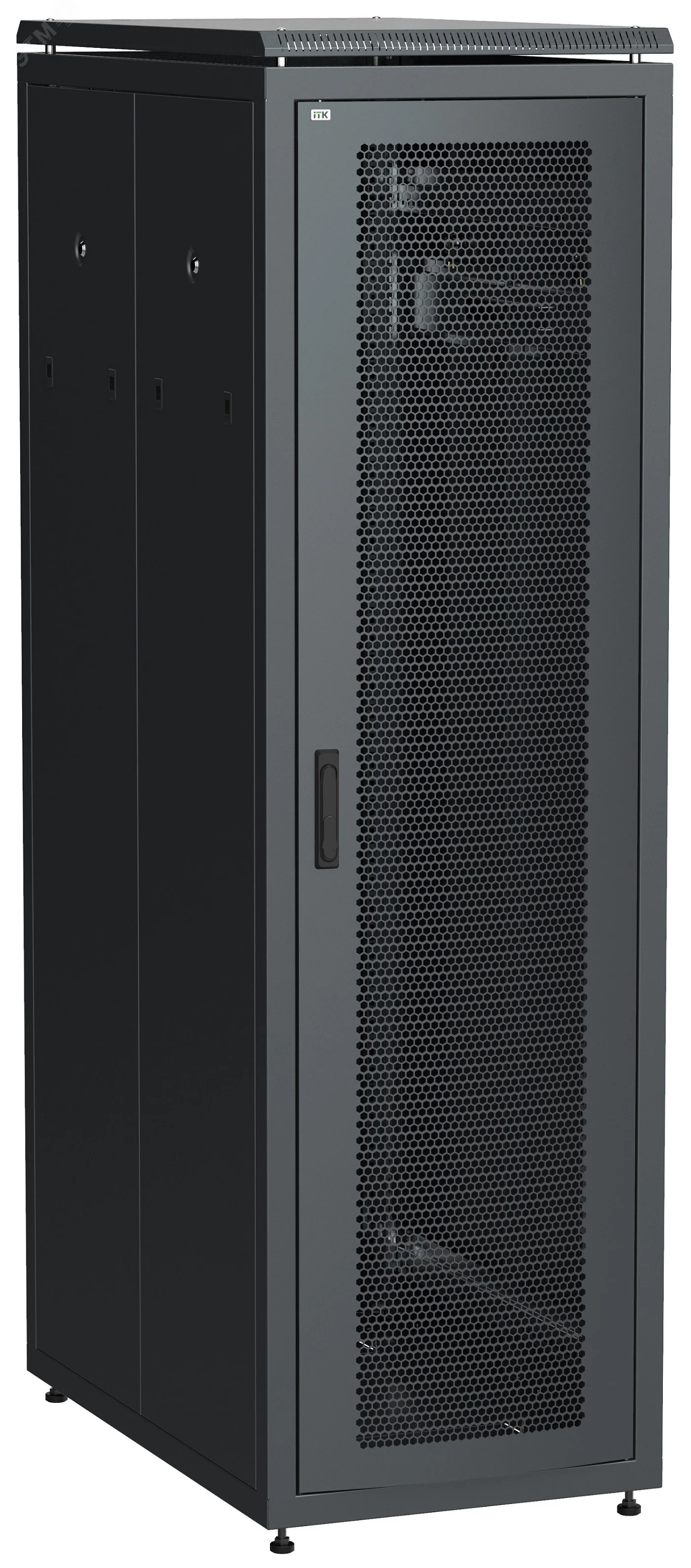 Шкаф напольный сетевой 19"" LINEA N 47U 800х1000мм перфорированная передняя дверь задняя перфорированная черный LN05-47U81-PP