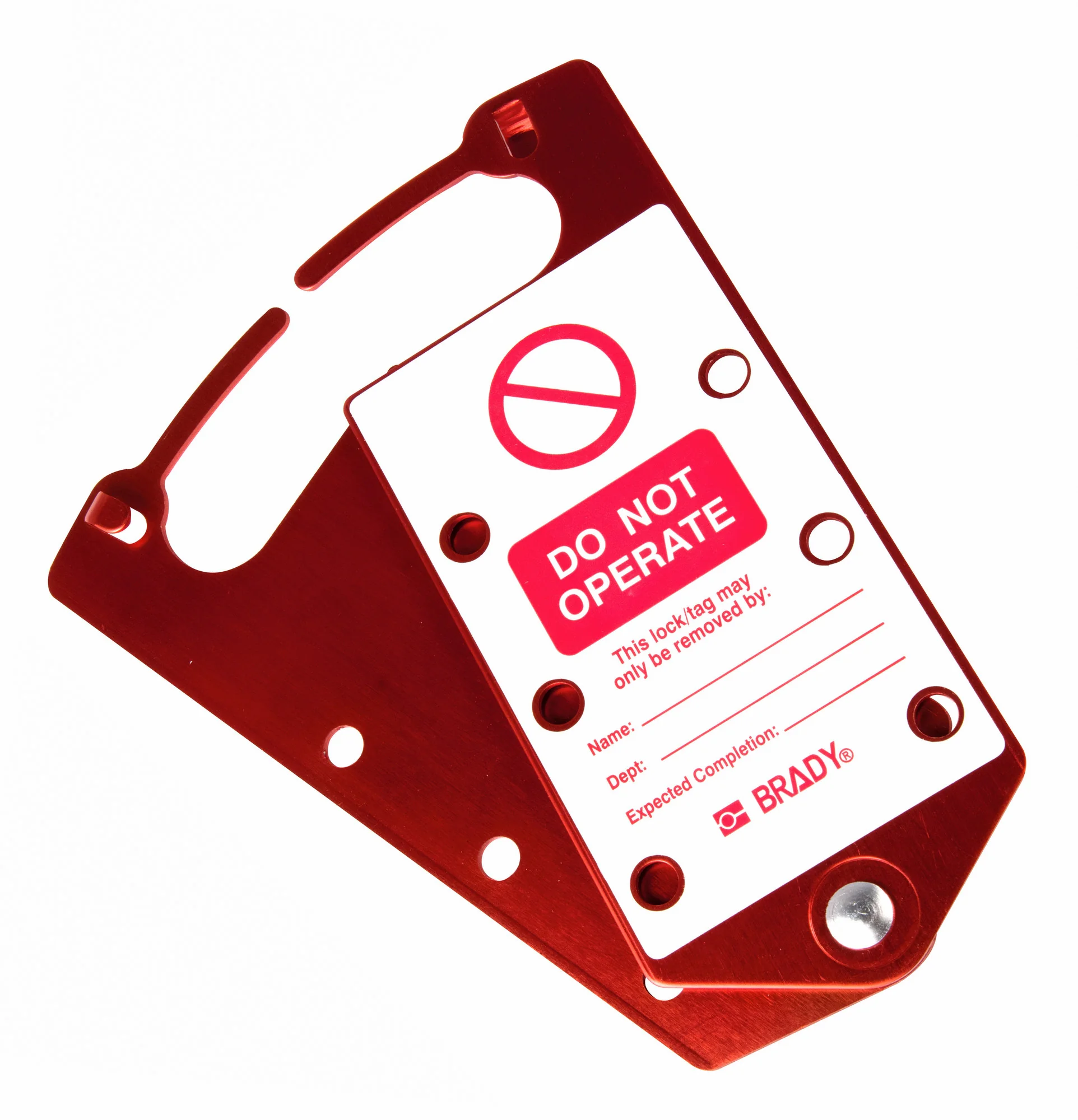 gws265390 - Множители замковые алюминиевые с этикетками «DO NOT OPERATE», 184х76х5 мм, цвет – красный, 5 шт/упак