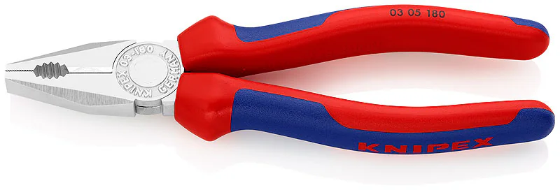 Плоскогубцы комбинированные, 180 мм, хром, 2-комп ручки KN-0305180