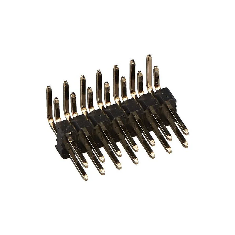 DS1022-2X7RF11-B - Соединитель штыревой, вилка на плату двухрядная угловая 14pin(2x7), шаг 2.54мм