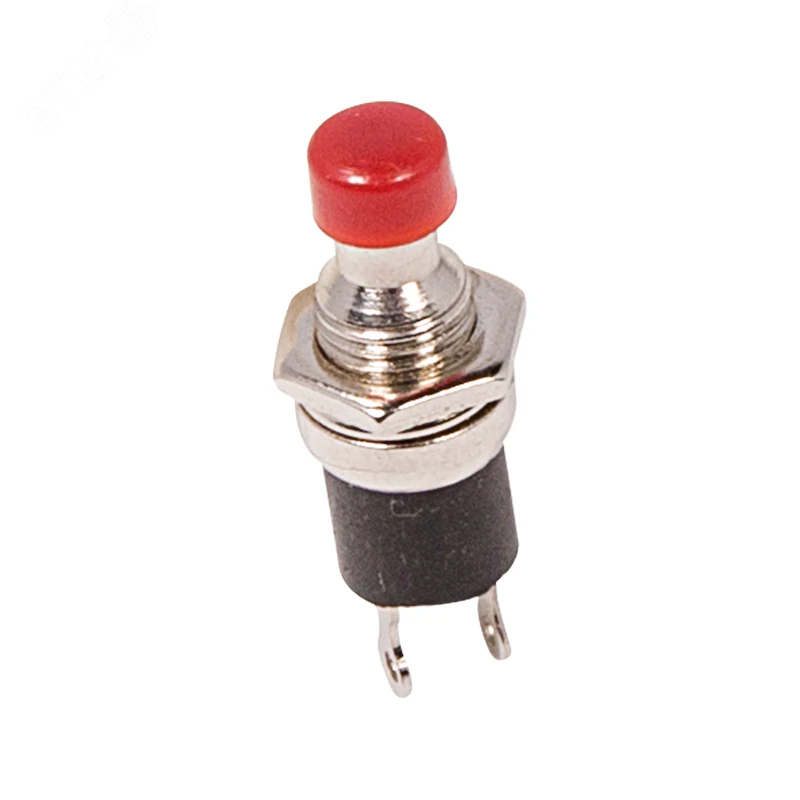 RWD-301 черный - Кнопка без фиксации 2А 250В (ON)-OFF круглая М7