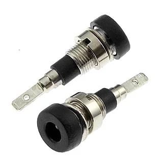 Z007 2MM PANEL JACK BLACK - Гнездо Z007 2 мм на панель jack черный, на панель под пайку