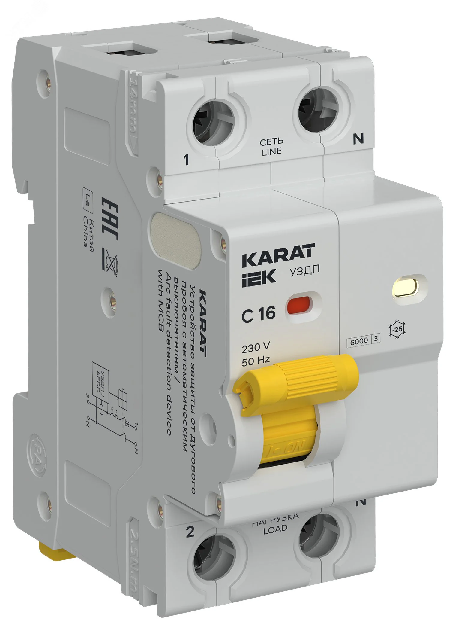 KARAT УЗДП c Автоматический выключатель 1P+N C 16A KA-DP11-1-016-C