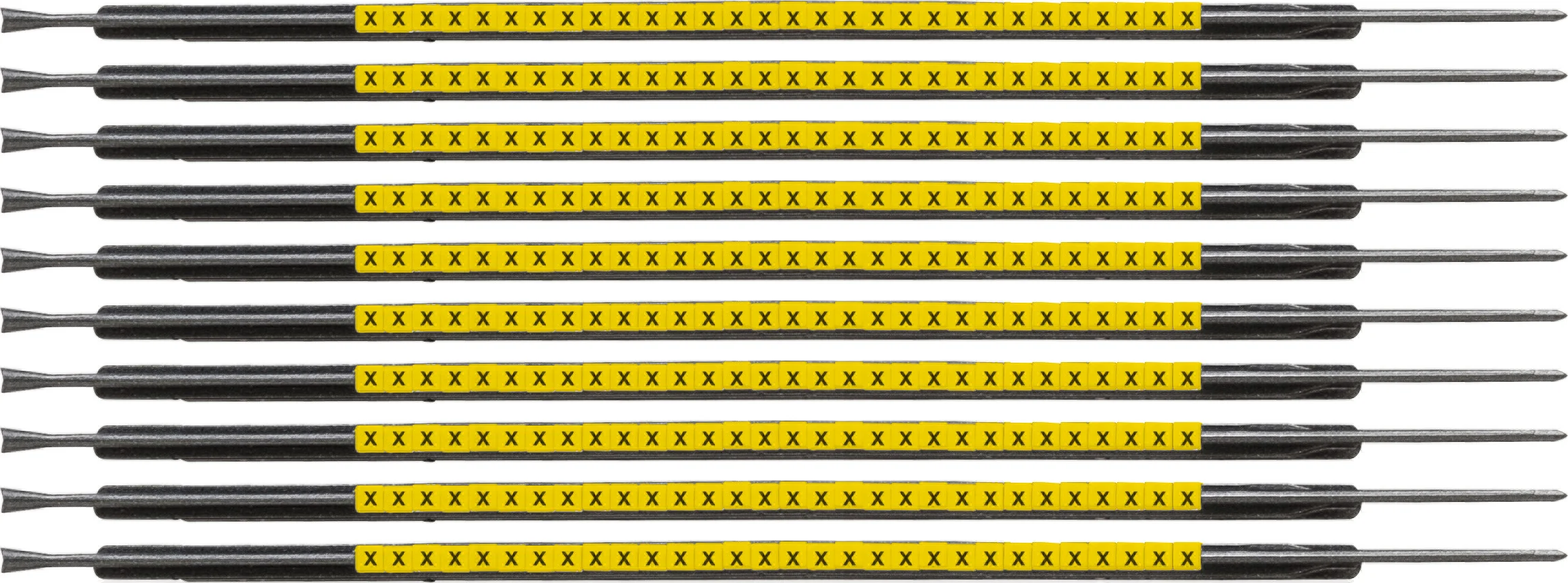 brd333083 - SCNG-05-X клипсы жёлтые, 300шт/упак, для провода 1,4-1,8мм диаметра, легенда X