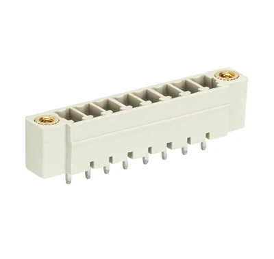 Вилка Wiecon 8513 S / 8 G F - Вилочный разъем, вертикальный, на плату, с монтажными фланцами, шаг 3,5 мм, 8 полюсов, фиксация на плате пайкой, 250V, 8А, без маркировки, цвет: серый, серия 8513 S GF