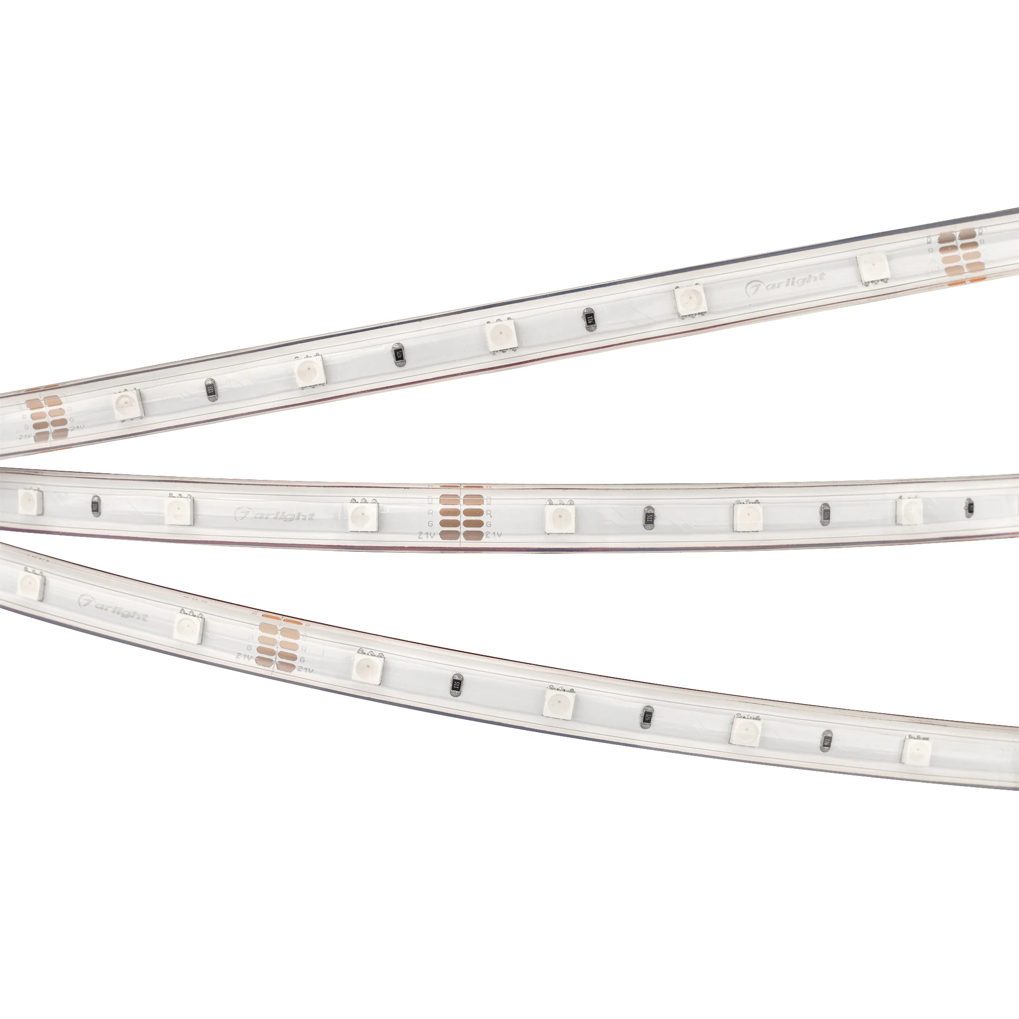 Лента герметичная RTW-PS-B30-13mm 24V RGB (7.2 W/m, IP67, 5060, 5m) 026484(2) - Светодиодная лента RTW-PS-B30, герметичная (PS-силиконовая экструзия). Светодиоды 5060, 30 шт/м (150 шт на 5 м), белая плата, ширина 13 мм, скотч 3M. Цвет RGB, угол 120°. Пита