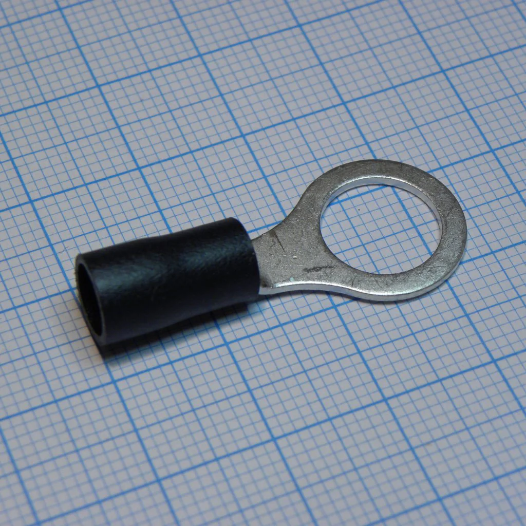 RV5.5-10 Black - наконечник кабельный кольцевой с изоляцией d=10.5мм, сеч. пров.4.0-6.0мм2