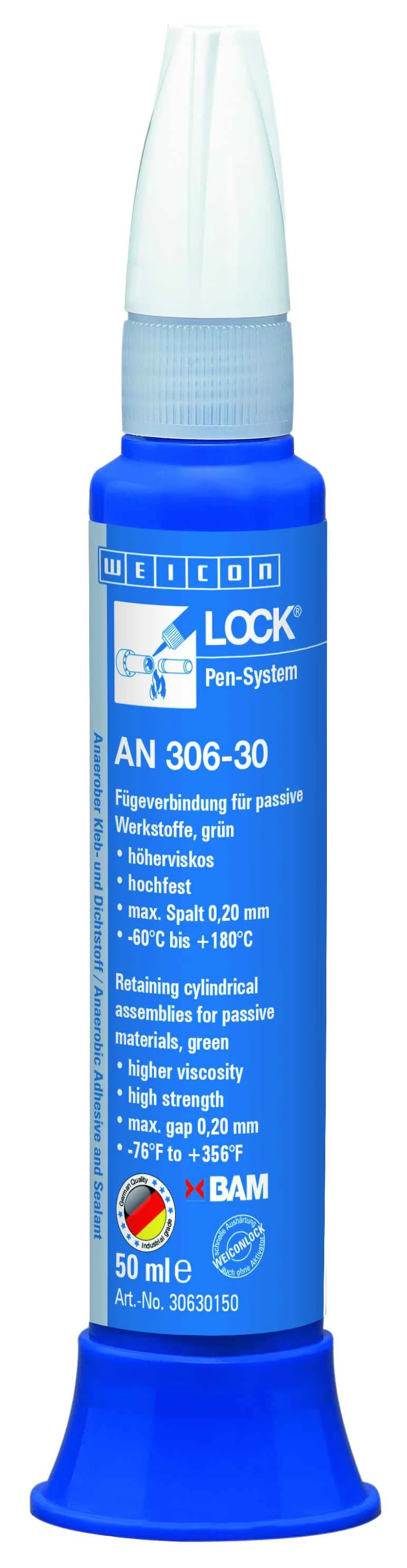 wcn30630150 - 10017887 WEICONLOCK AN 306-30 Фиксатор цилиндрических узлов (50 мл) высокая вязкость, высокая сила фиксации,