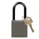 gws814133 - Замки нейлоновые компактные, алюминиевая дужка, высота дужки – 38 мм, диаметр дужки – 4.7 мм, нейлоновый корпус, размеры корпуса – 35х32х16 мм, цвет – серый, 6 шт/упак