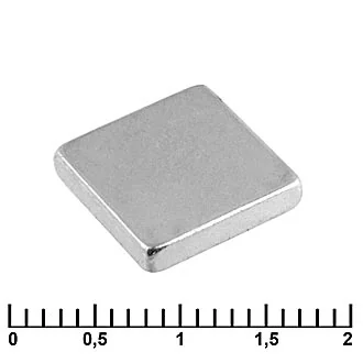 B 10X10X2 N35 - Магнит неодимовый класс N35 10х10х2 квадрат