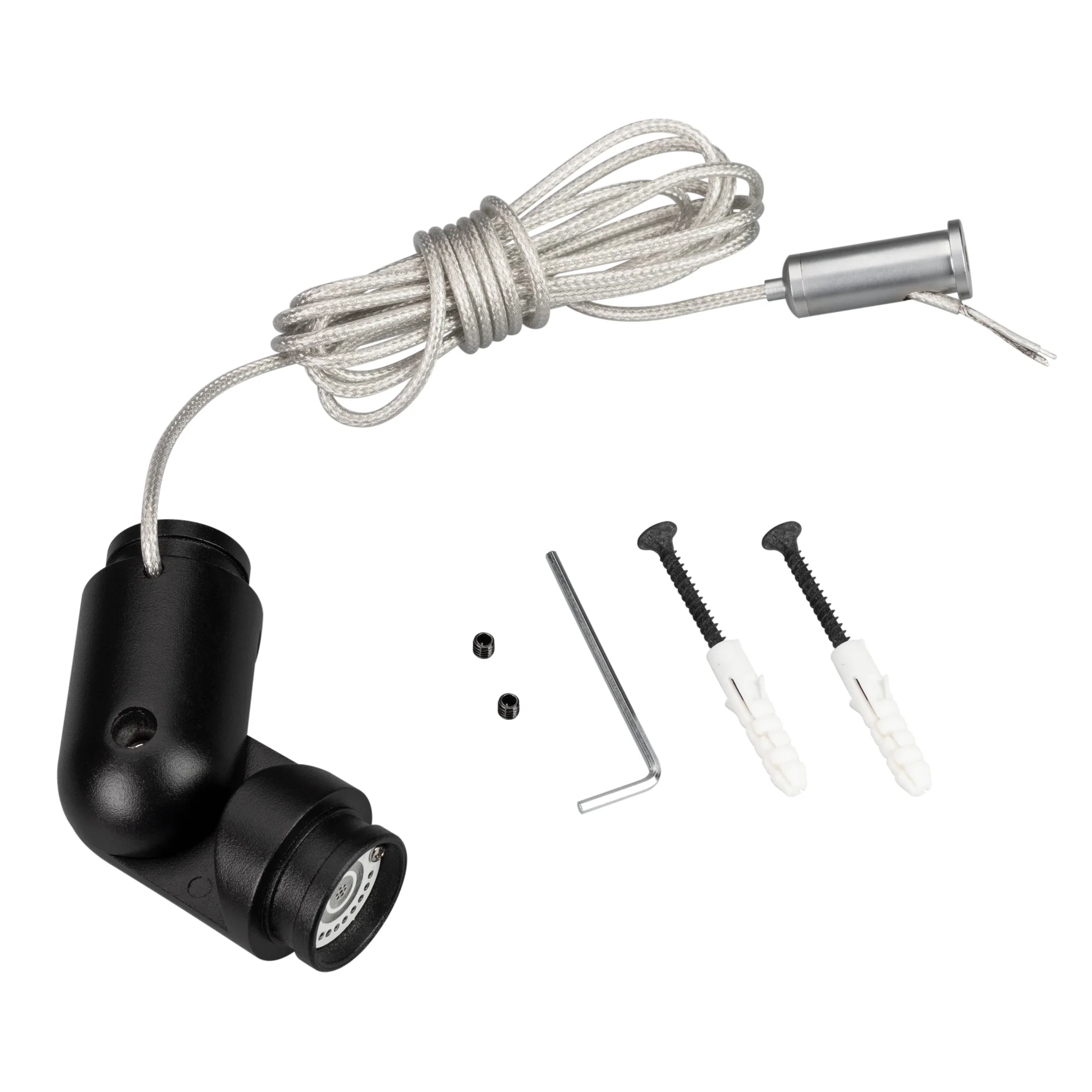 Коннектор поворотный MAG-FLEX-CON-POWER-TURN-KIT (BK) 034058 - Поворотный коннектор черного цвета с системой подвеса и кабелем питания. Угол поворота 240°. Напряжение 48V.