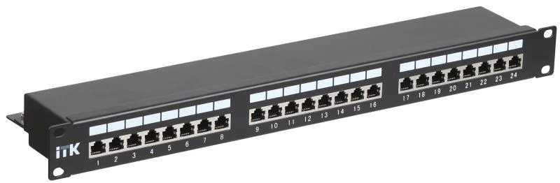 Патч-панель 1U кат.5E STP 24 порта Dual IDC PP24-1UC5ES-D05