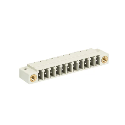 Вилка Wiecon 8513 S / 11 W F - Вилочный разъем, горизонтальный, на плату, с монтажными фланцами, шаг 3,5 мм, 11 полюсов, фиксация на плате пайкой, 250V, 8А, без маркировки, цвет: серый, серия 8513 S WF