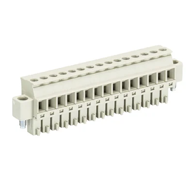 Розетка Wiecon 8813 B / 15 VR F OB - Розеточный разъем, прямой, на кабель, с монтажными фланцами, шаг 3,81 мм, 15 полюсов, номинальное сечение: 1,5 мм кв., винтовая фиксация провода, 250V, 8А, без маркировки, цвет: серый, серия 8813 B VRF