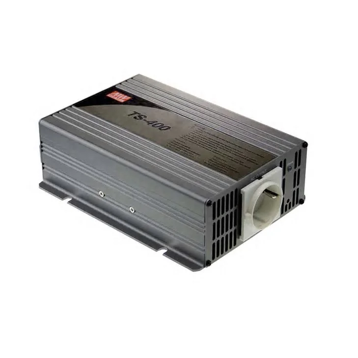 TS-400-212B - DC-AC, 400Вт, Рпик=800Вт, Uвх=10.5…15В DC, Uвых=230В АС 50Гц, КГИ<3%, изоляция 3000В AC, в кожухе 205х158х67мм, -10…+60°С