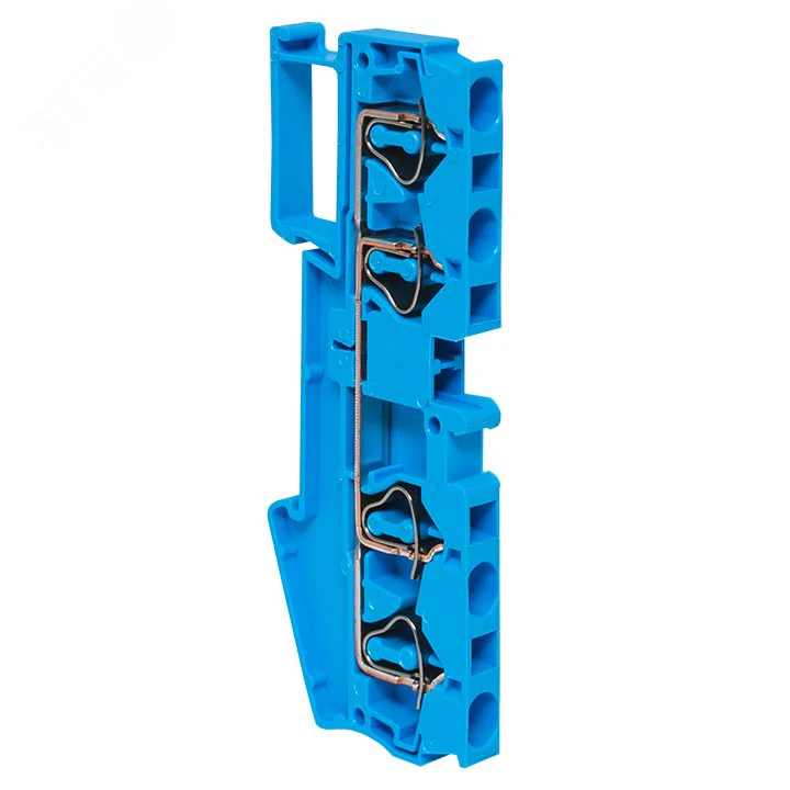 Колодка клеммная пружинная JXB-ST-4 41А 4 вывода синяя EKF plc-jxb-st-4-4-blue
