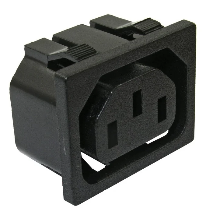 AC-021 - Разъем питания серии AC, розетка 3-х полюсная на защелках, 10А 250В