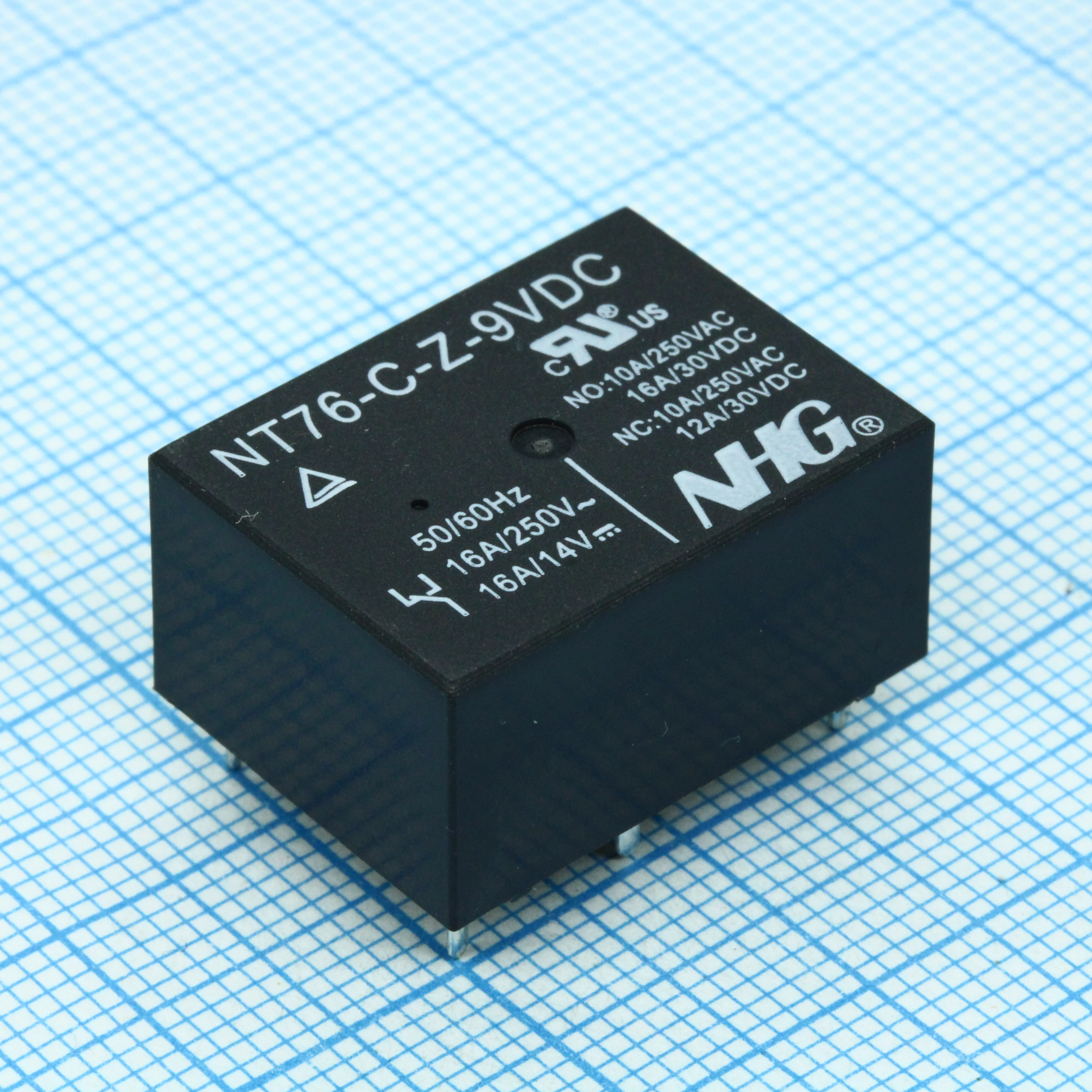 NT76-C-Z-DC9V-0.45W - Реле силовое, 16А одна контактная группа-два направления катушка 9В 0.45Вт