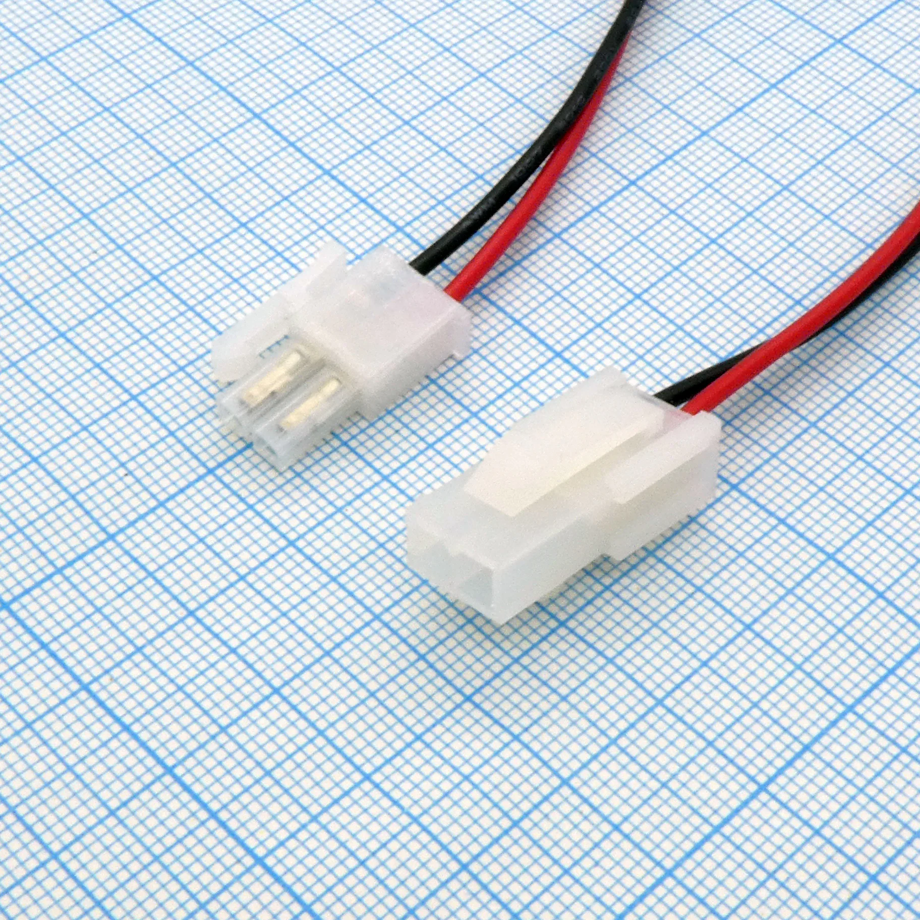 MF-2x1(F+M) пара провод 0.3m AWG20 - Разъем низковольтного питания /пара - вилка + розетка с проводом 300мм, 2 контакта